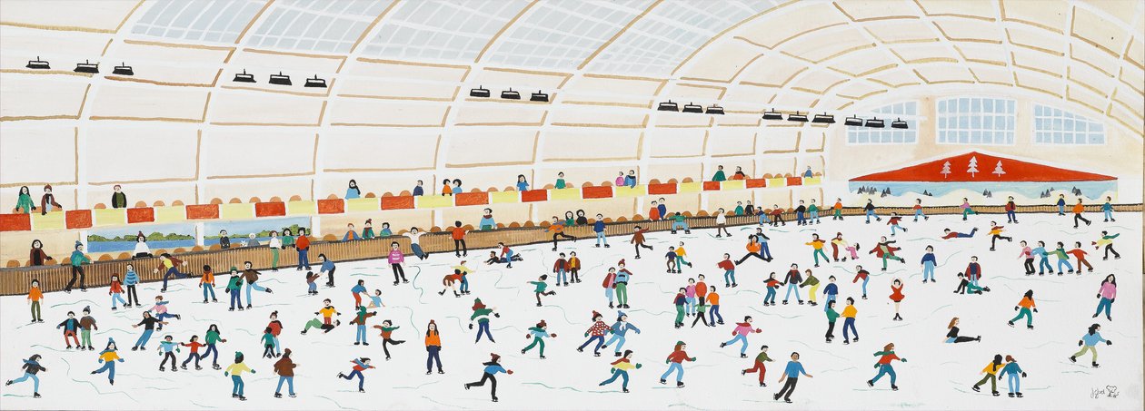 Skating at Richmond, 2009 (Gouache på papir) af Judy Joel