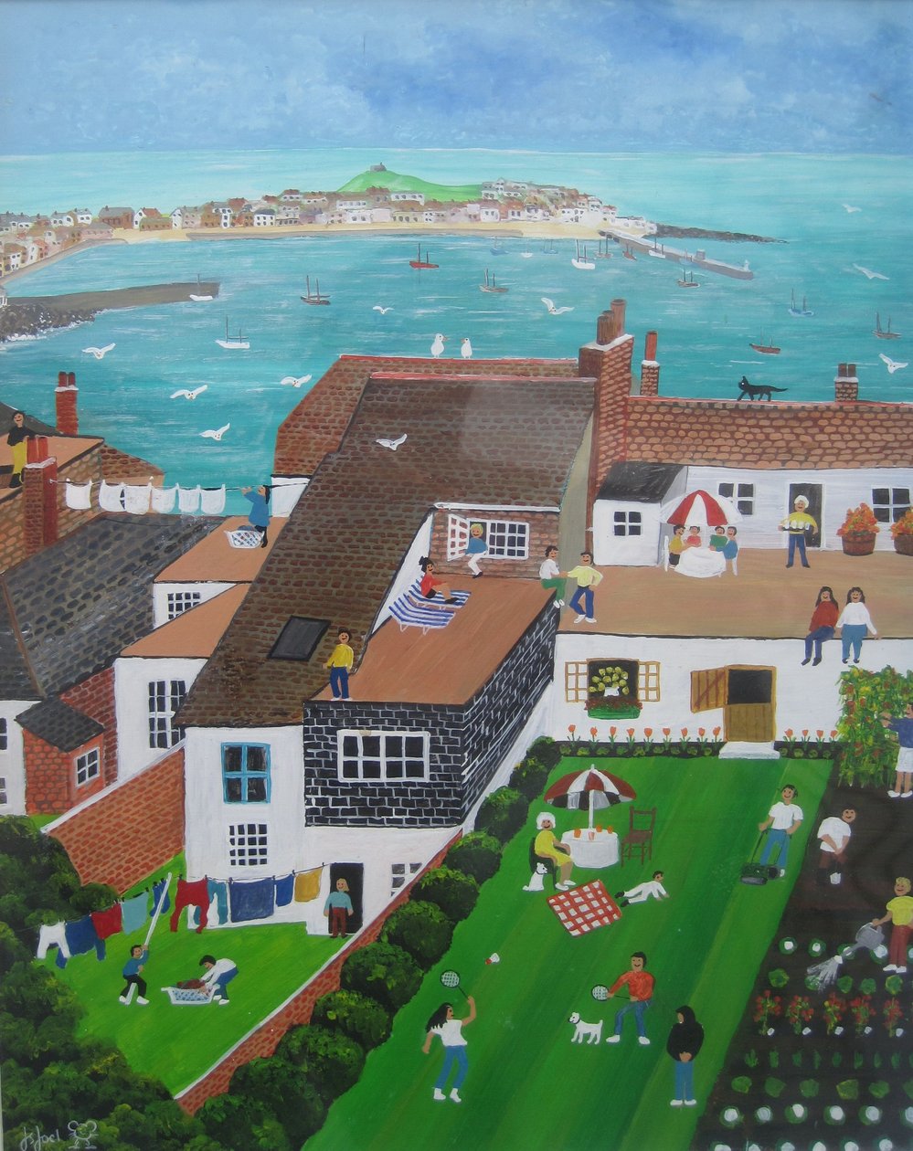 St Ives, Cornwall, 2008 (akryl ombord) af Judy Joel