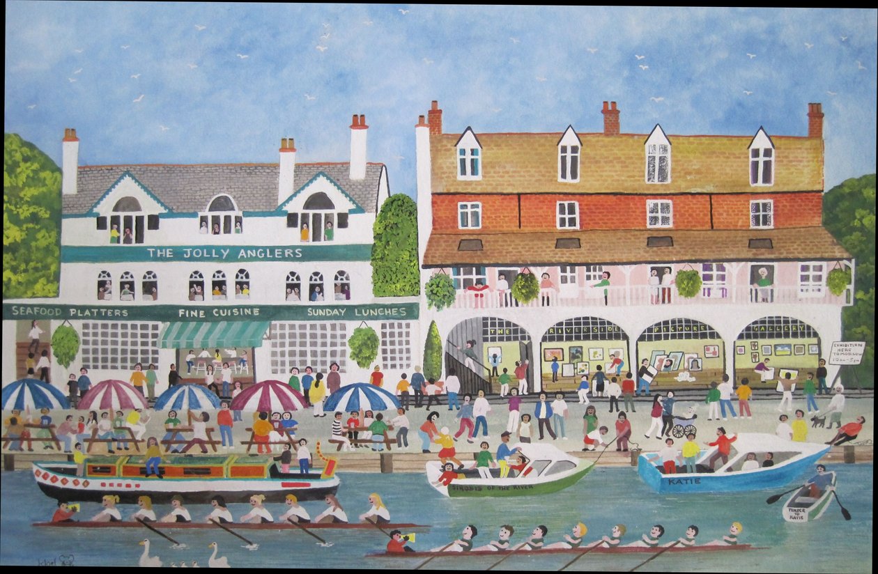 The Riverside at Walton, 2010 (Gouache på papir) af Judy Joel