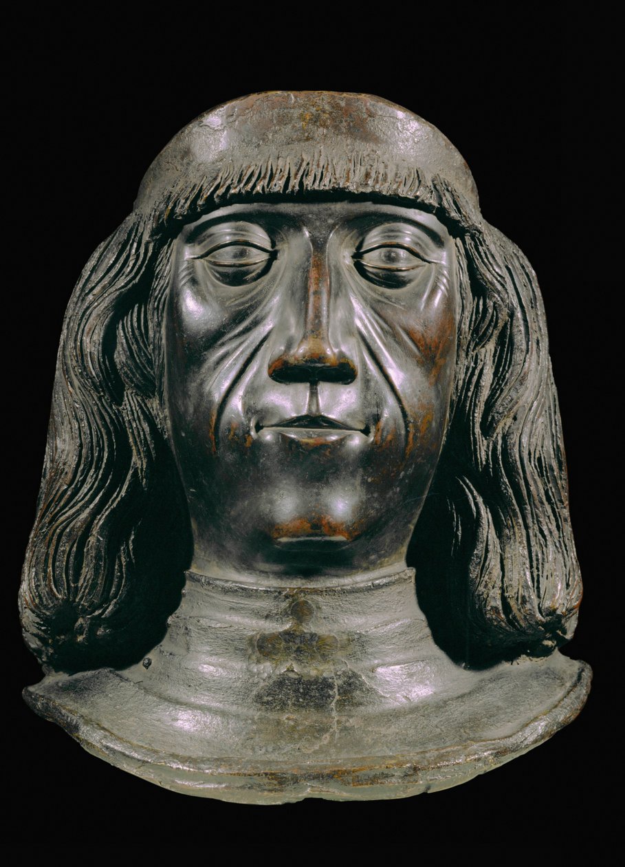 Bronzebuste af kejser Maximilian I ... (bronze) af Jörg Muskat