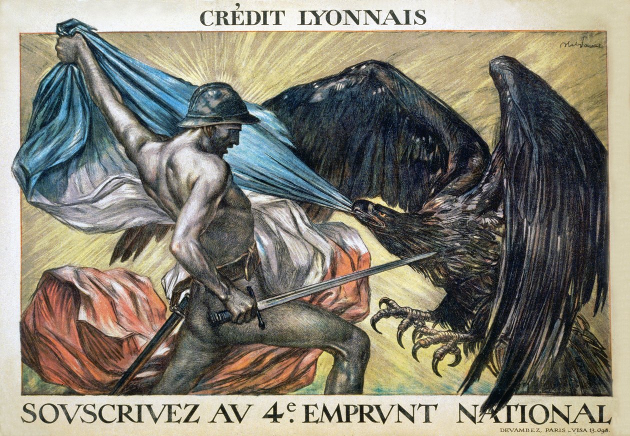 Kredit Lyonnais. Tegn på det 4. nationale lån, 1918 af Jules Abel Faivre