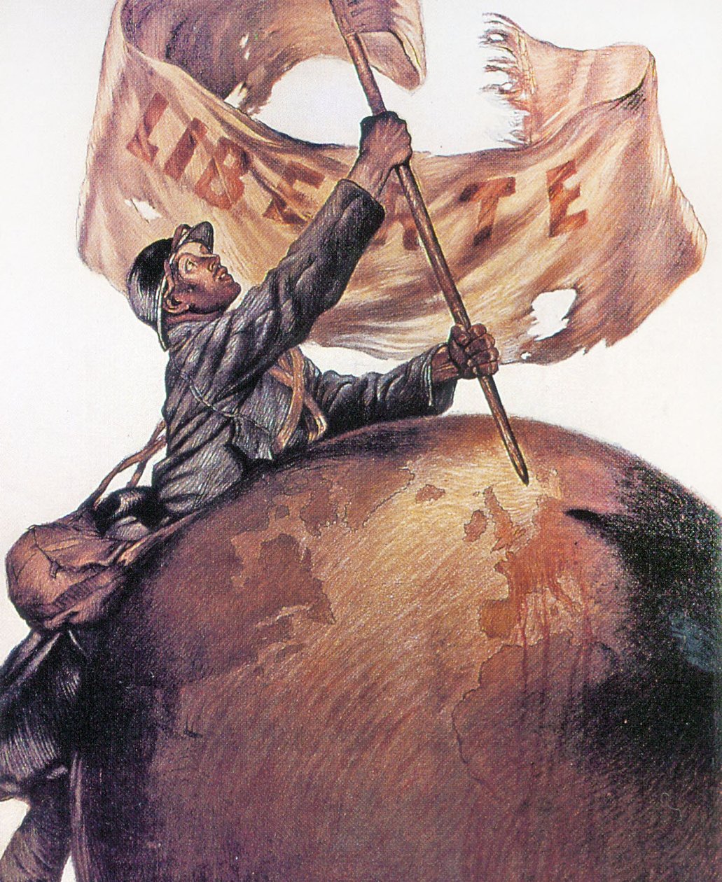 Kreditering Lyonnais WWI Liberte-plakat, 1917 af Jules Abel Faivre