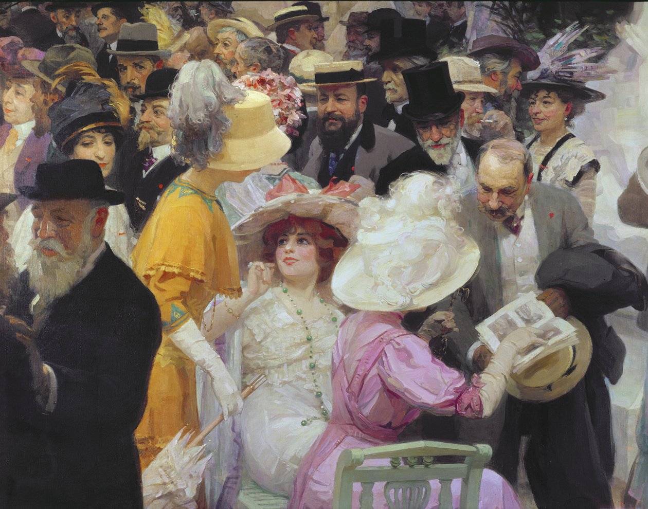Fredag i den franske kunstnersalon, 1911 olie på lærred detalje af 64809 af Jules Alexandre Gruen or Grun