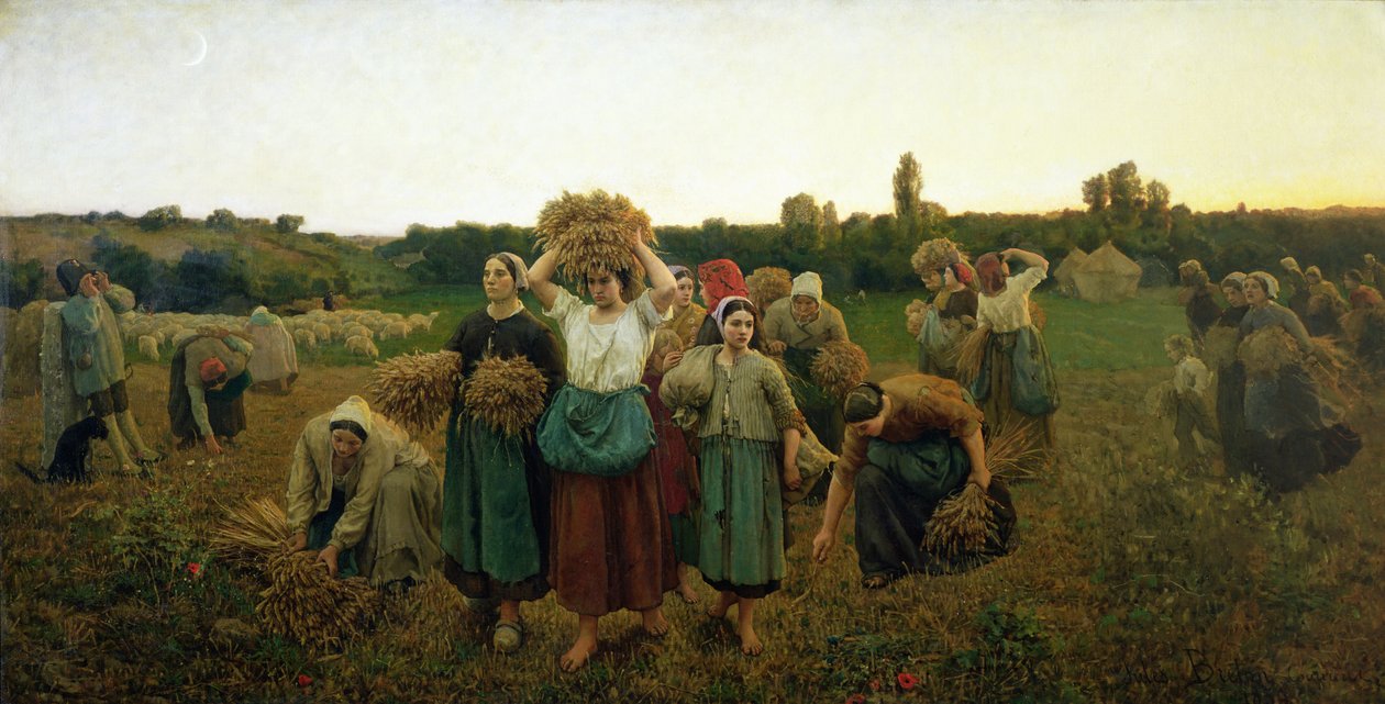 Calling in the Gleaners, 1859 af Jules Breton