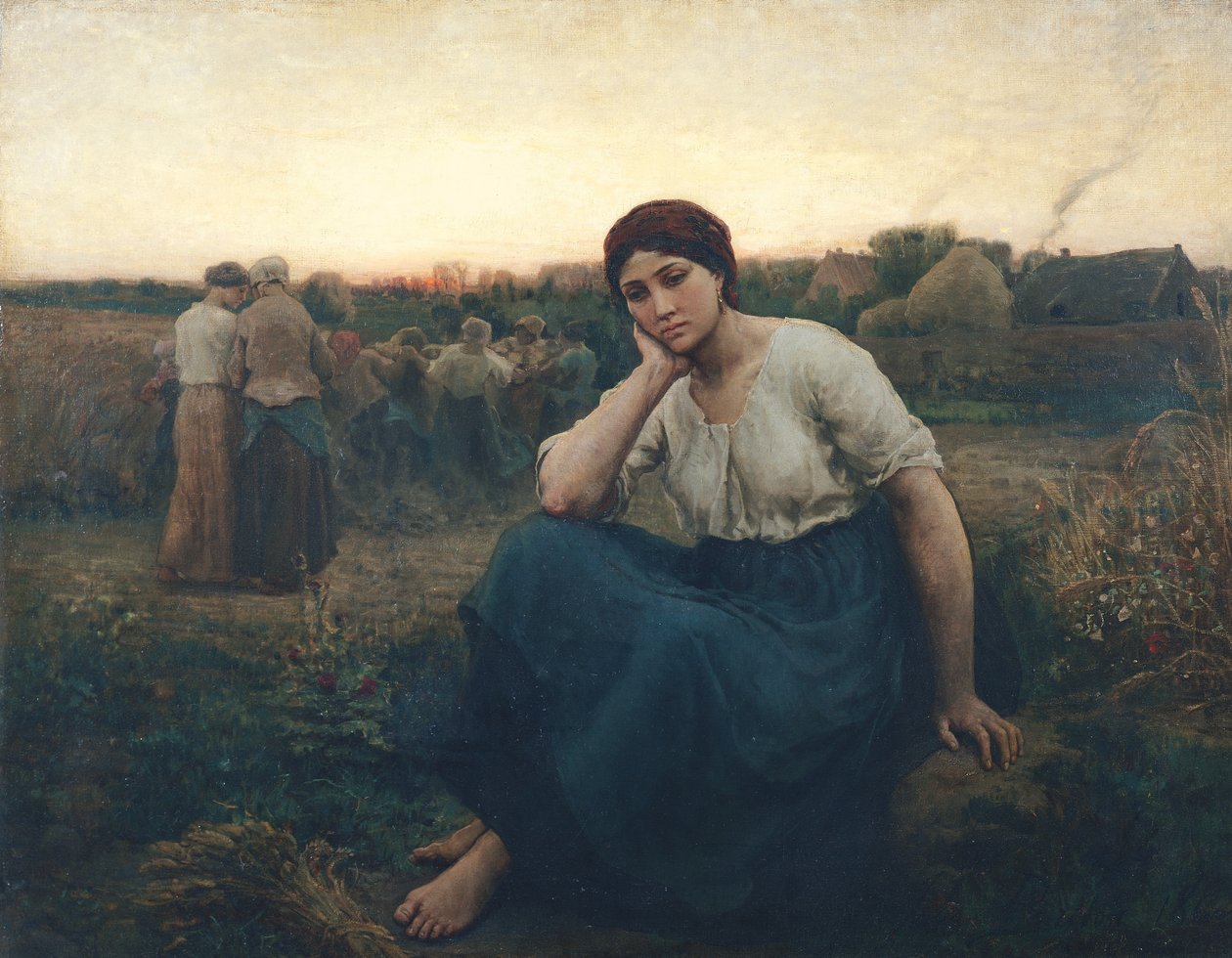 Aften, 1860 af Jules Breton