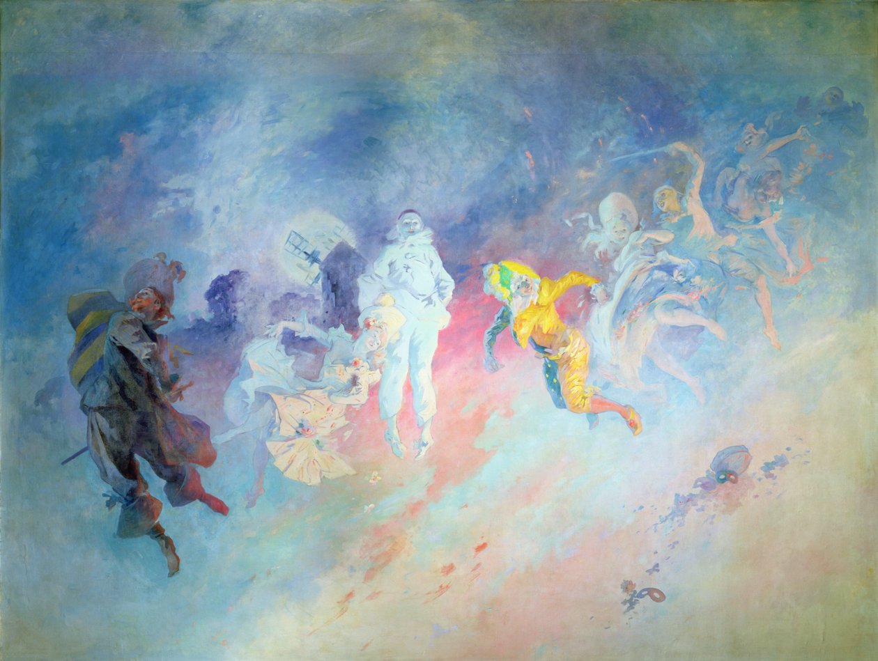 Pantomime, fra Salon Cheret (vægmaleri) (se også 83604) af Jules Cheret