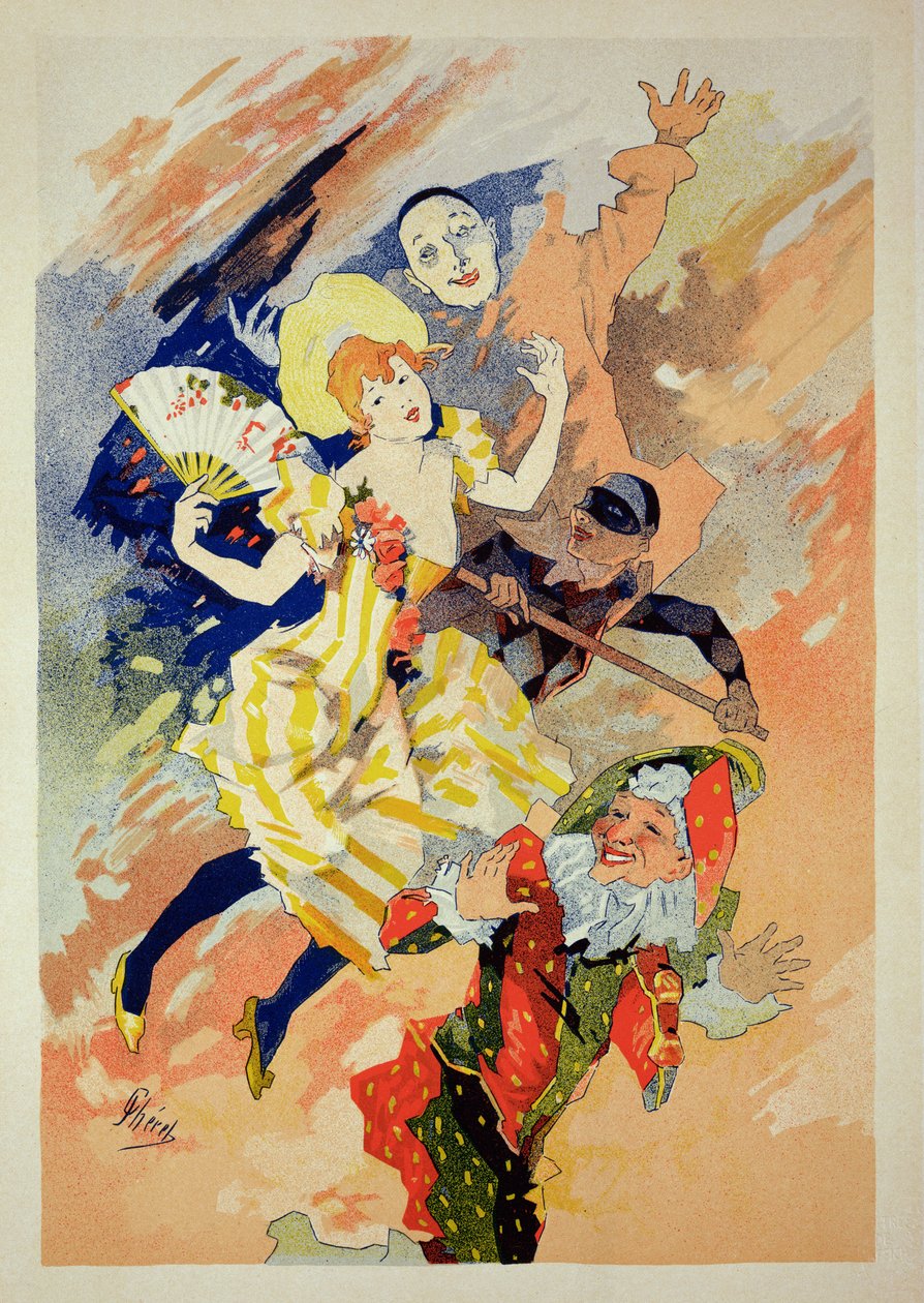 Gengivelse af en plakat for en pantomime, 1891 af Jules Cheret