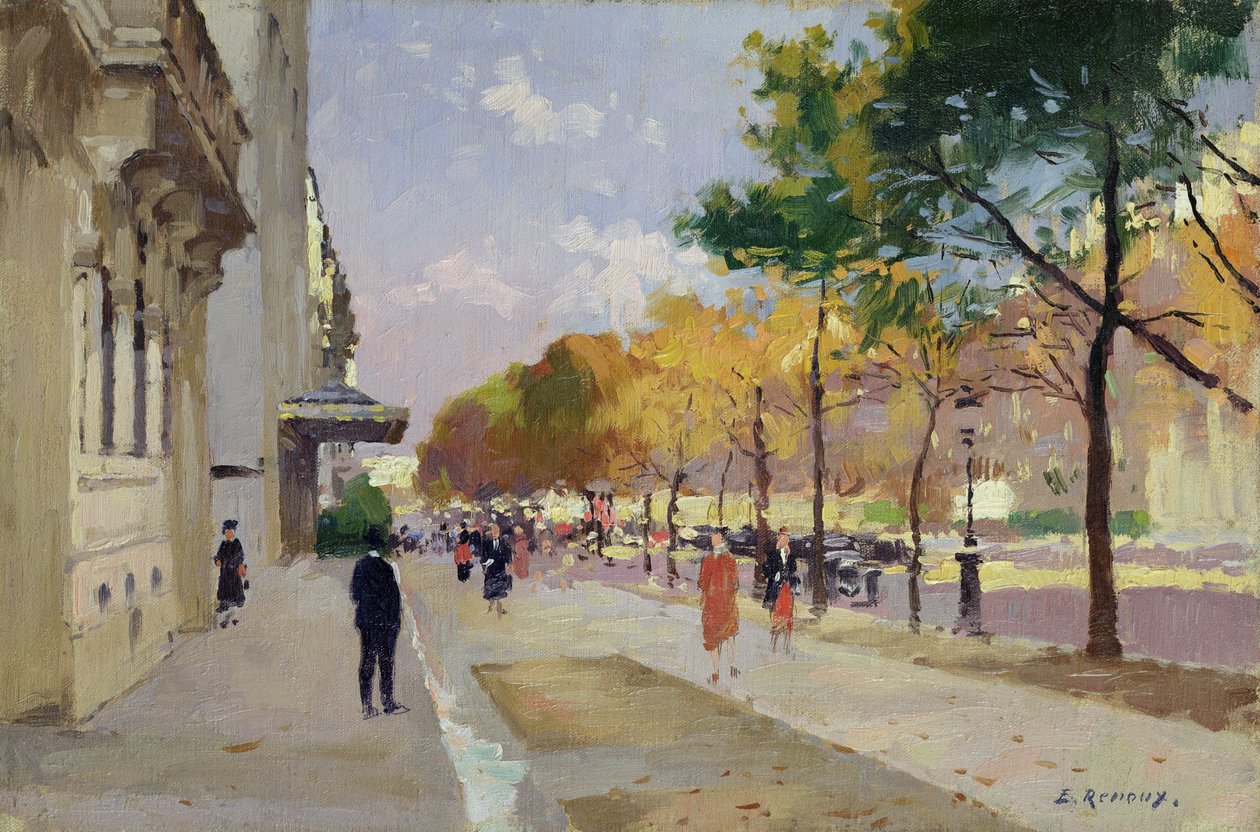 Avenue Montaigne, Paris af Jules Ernest Renoux