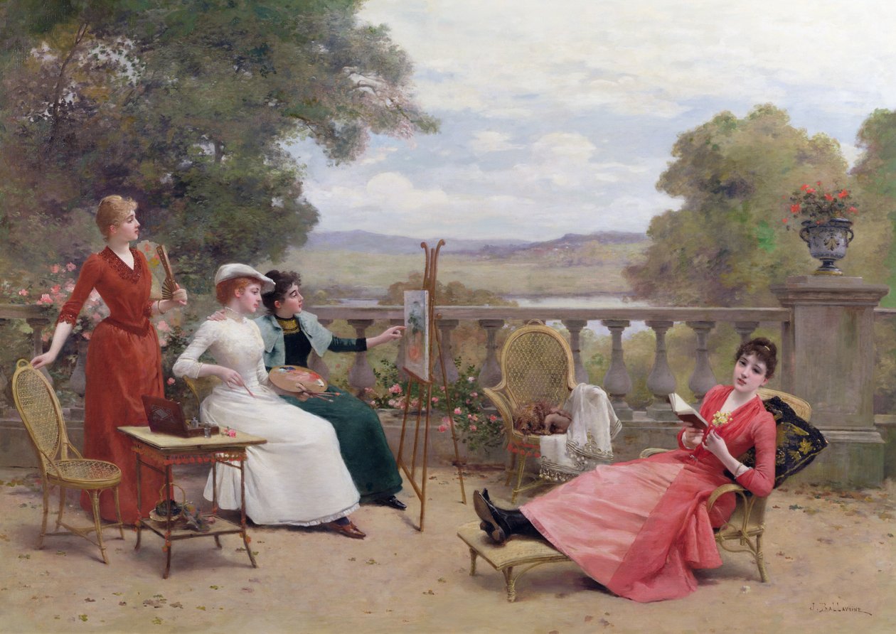 Maleri på terrassen af Jules Frederic Ballavoine