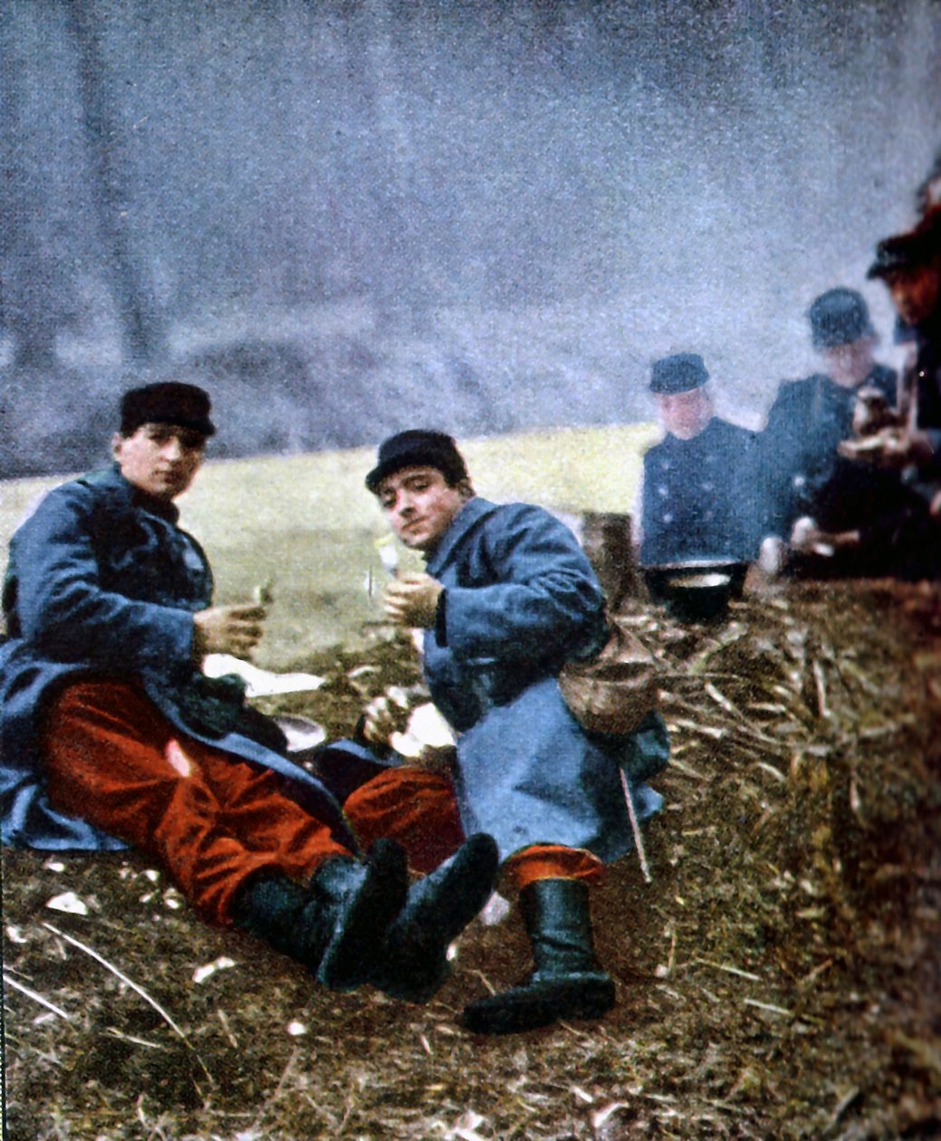 Franske soldater, Marne, september 1914 (autokrom) af Jules Gervais Courtellemont