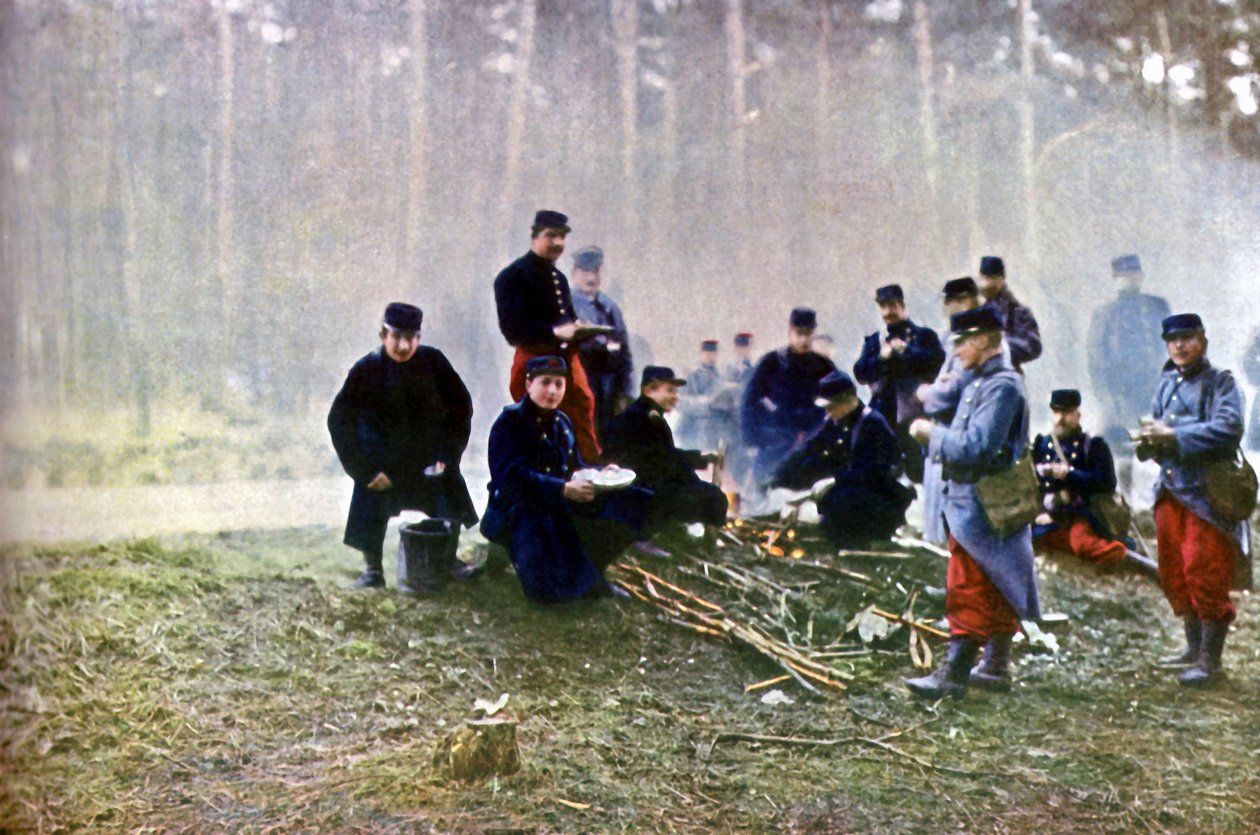 Franske soldater, Marne, september 1914 (autokrom) af Jules Gervais Courtellemont