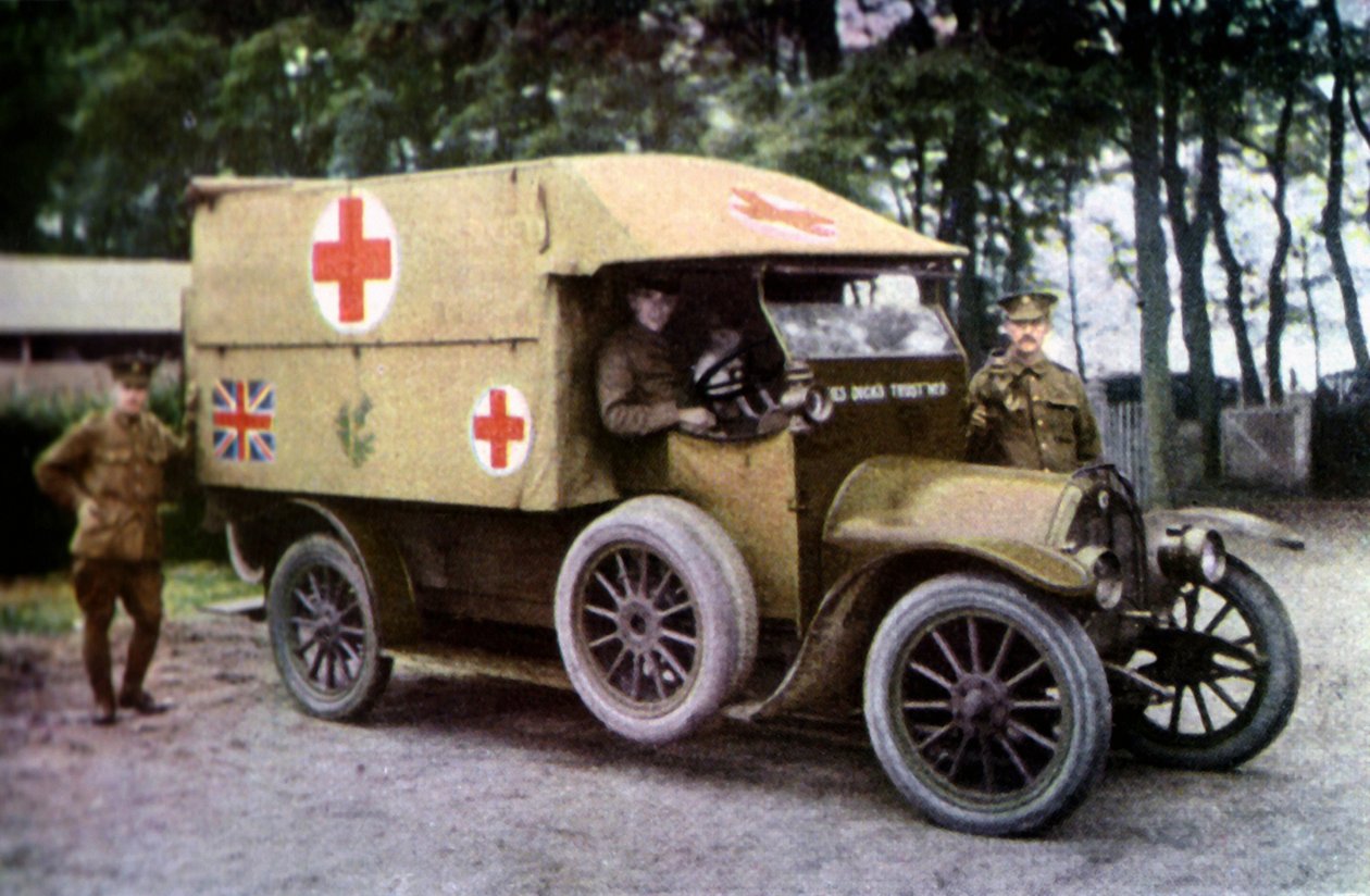 Røde Kors lastbil, Marne, september 1914 (autokrom) af Jules Gervais Courtellemont
