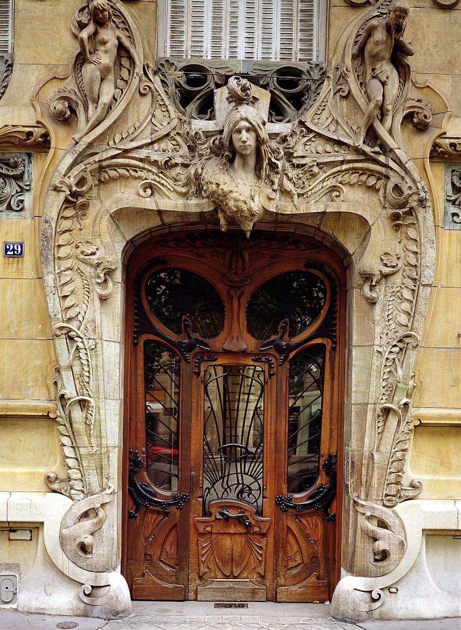 Indgangsdør til lejlighederne på 29 Avenue Rapp, designet 1901 af Jules Lavirotte