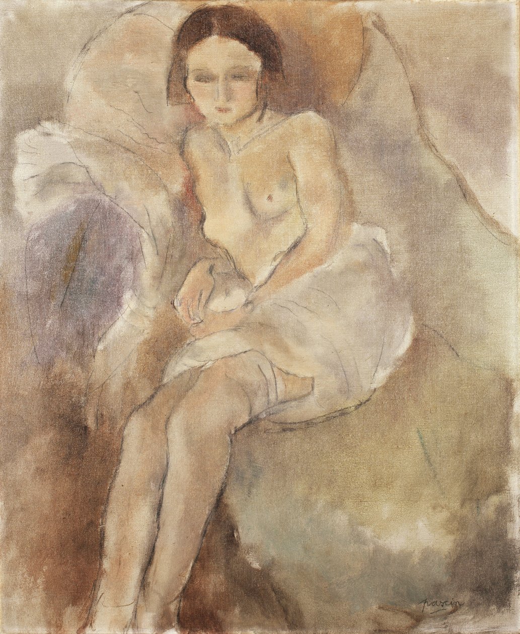 Siddende kvinde, ca. 1925-30 af Jules Pascin