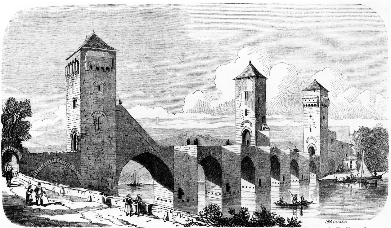 Pont Valentré, Cahors, Frankrig af Jules de Verneilh Puyraseau