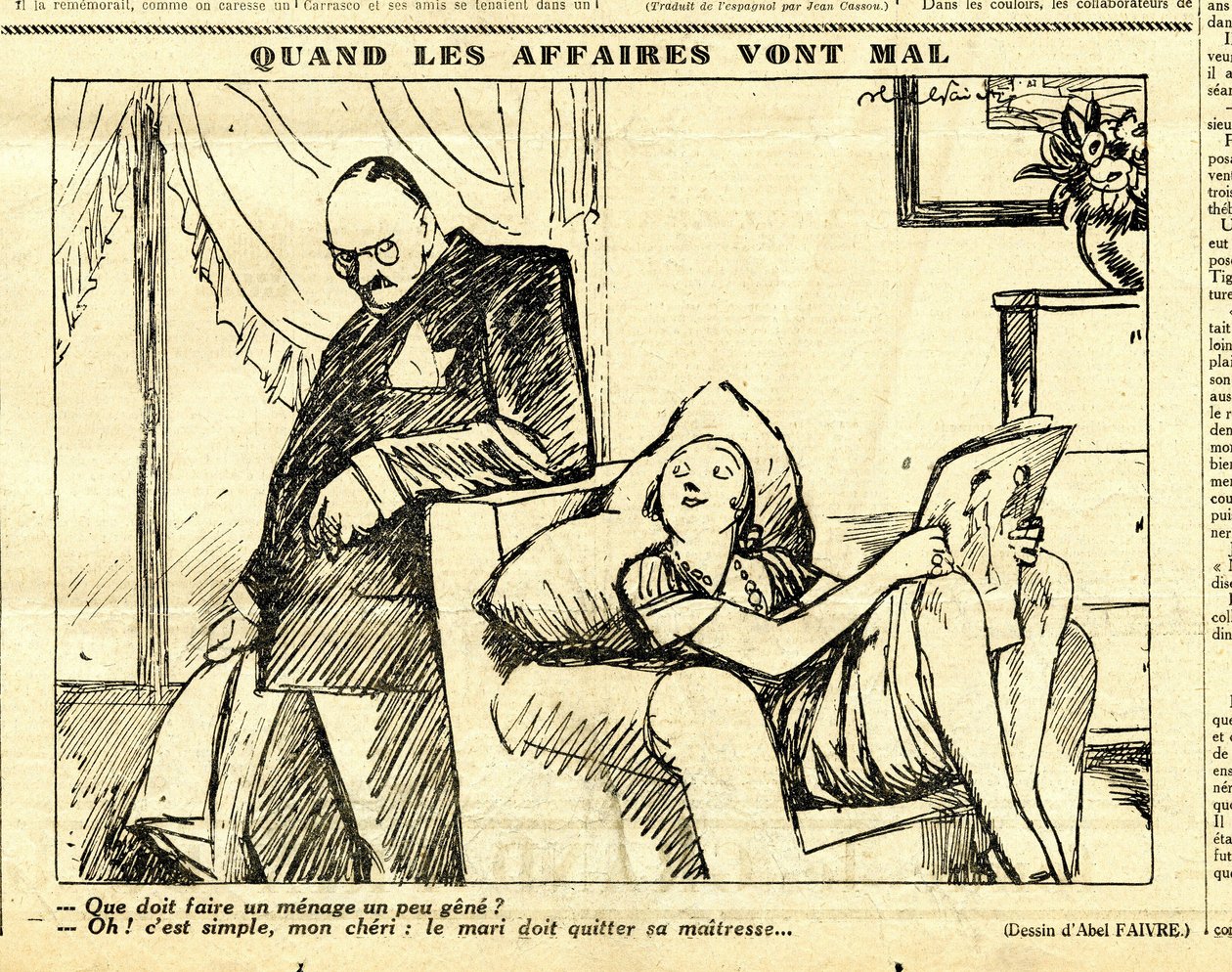 Oprigtig, satirisk i sort/hvid af Jules Abel Faivre