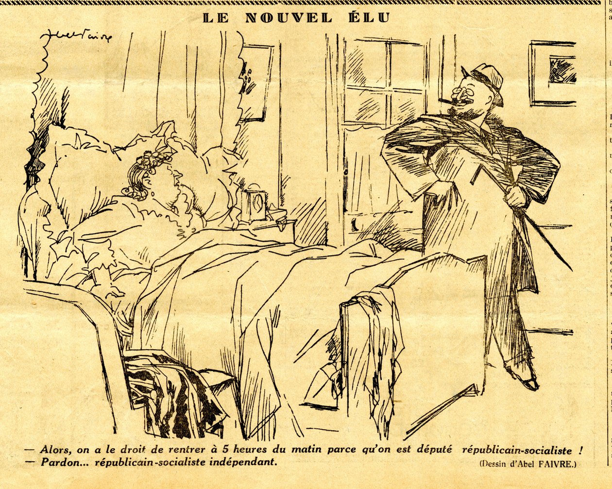 Oprigtig, satirisk i sort/hvid af Jules Abel Faivre