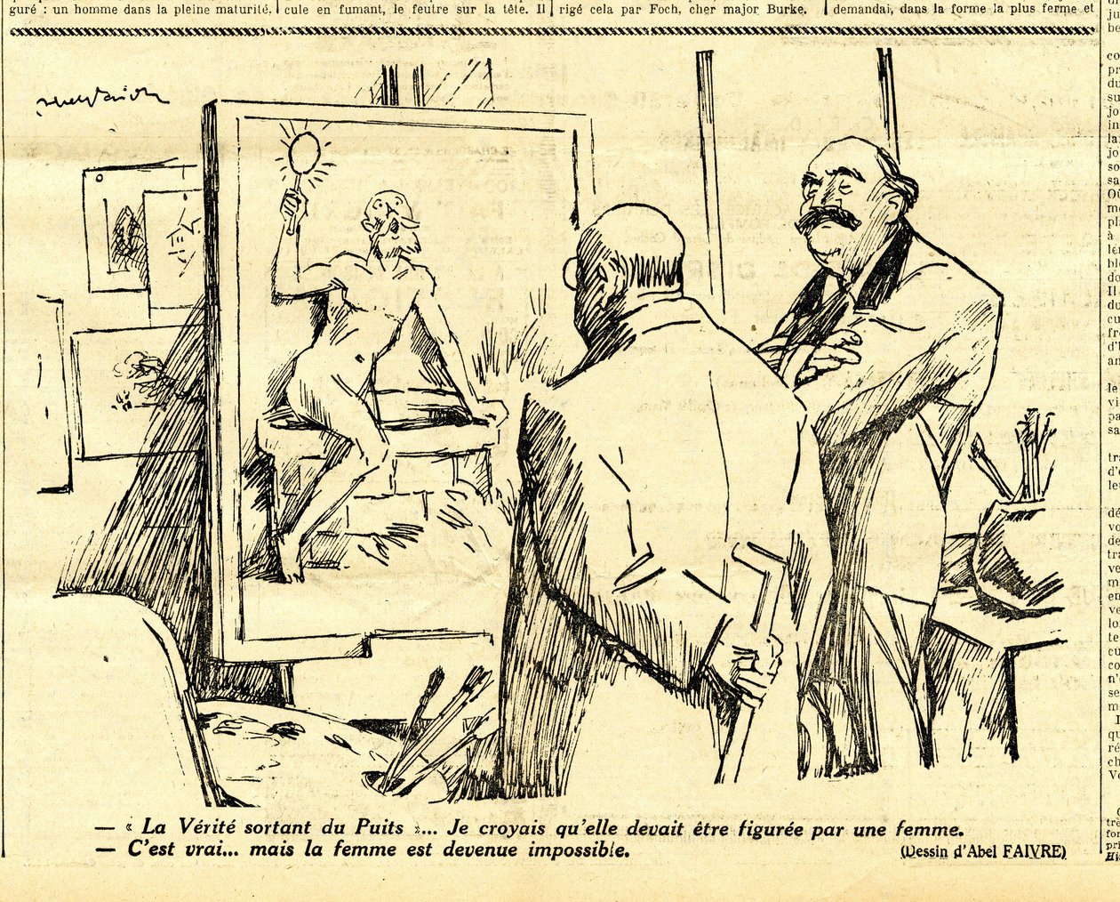 Oprigtig, satirisk i sort/hvid af Jules Abel Faivre