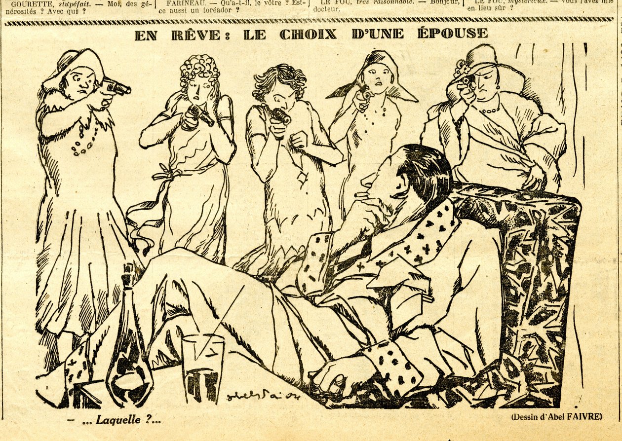 Oprigtig, satirisk i sort/hvid af Jules Abel Faivre
