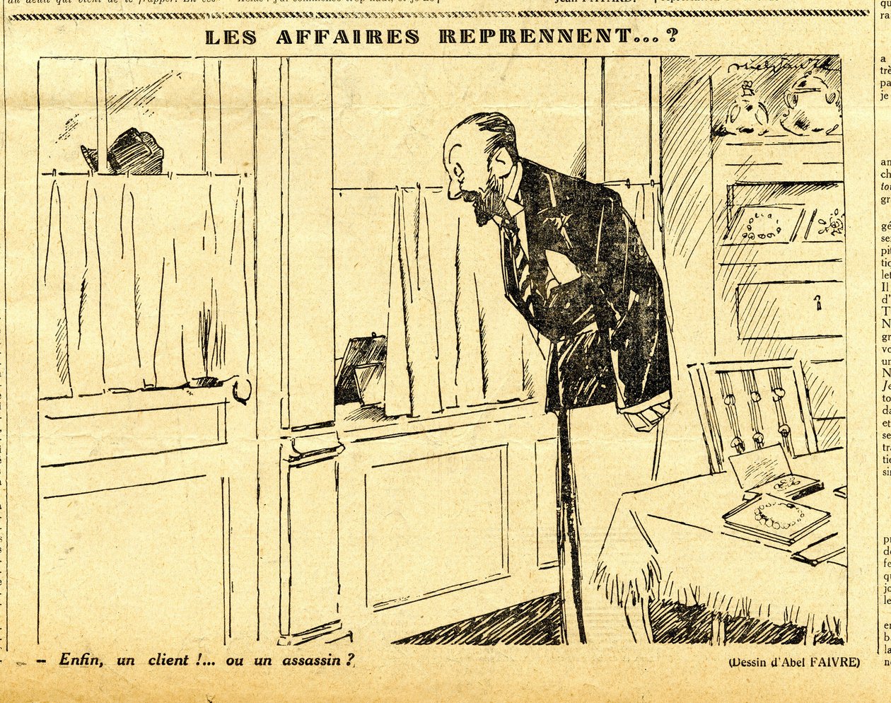 Oprigtig, satirisk i sort/hvid af Jules Abel Faivre