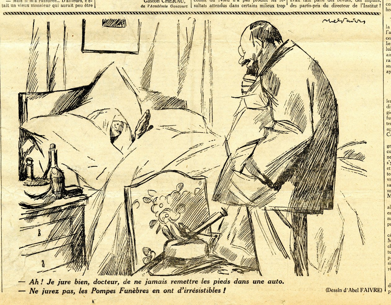 Oprigtig, satirisk i sort/hvid af Jules Abel Faivre