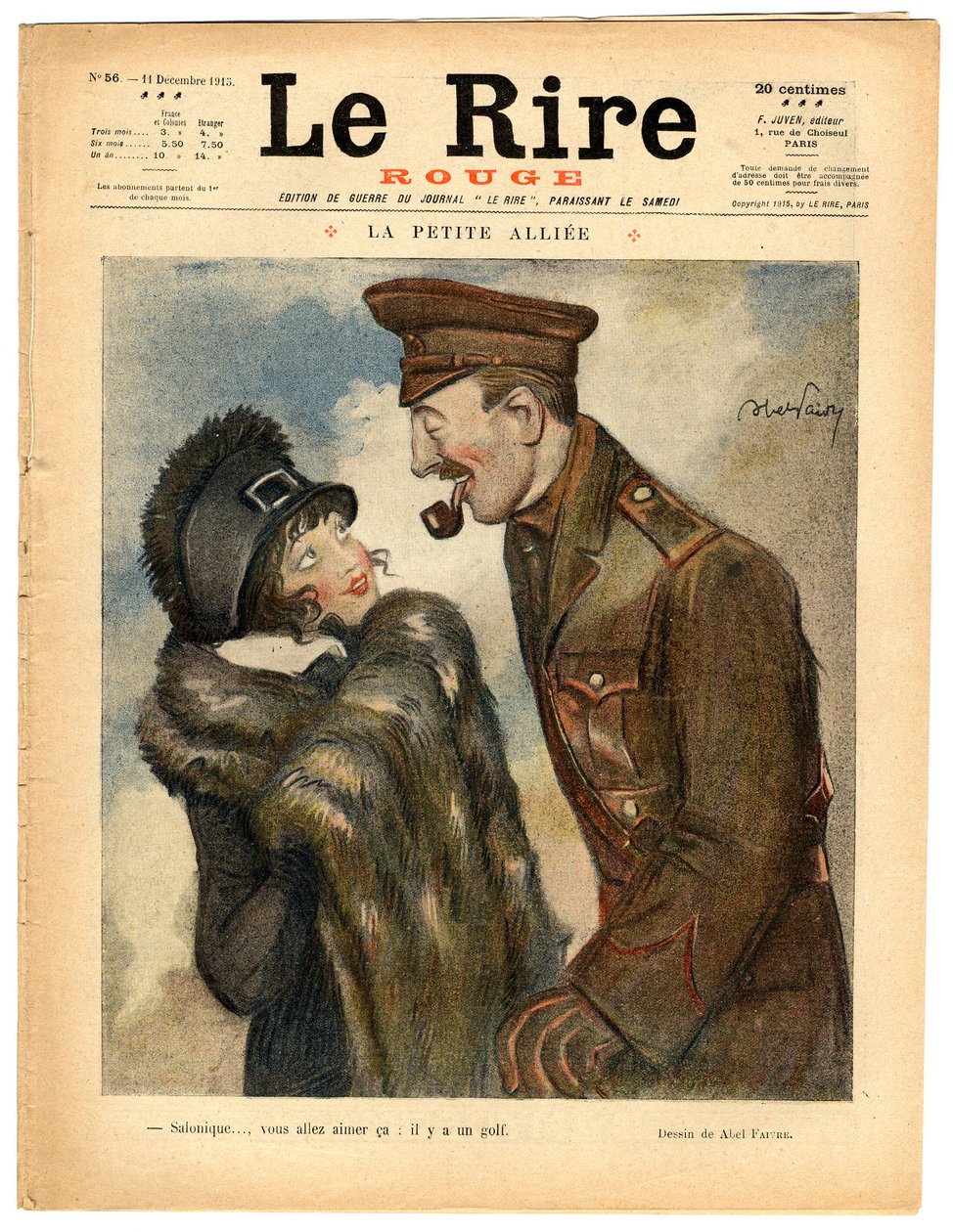 Cover af "" Den røde latter", Satirisk i farver af Jules Abel Faivre