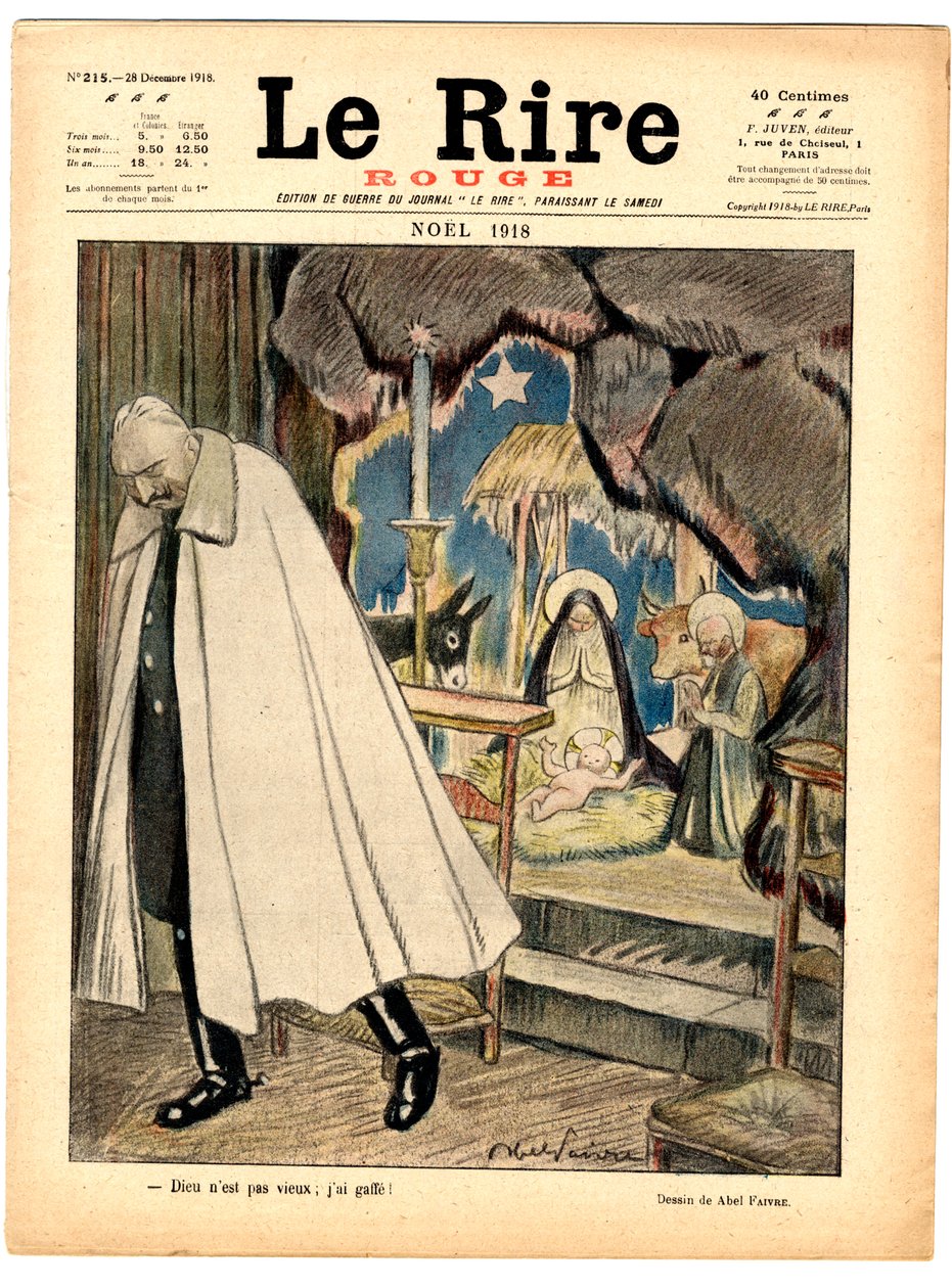 Cover af "" Den røde latter", Satirisk i farver af Jules Abel Faivre