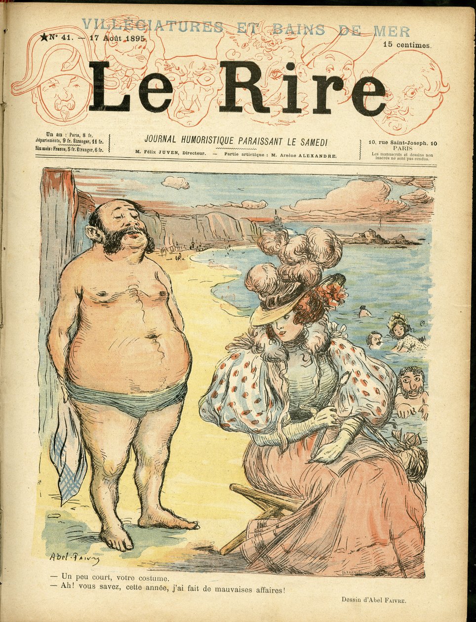 Illustration af Abel Faivre (1867-1945) til tæppet af Le Rire af Jules Abel Faivre