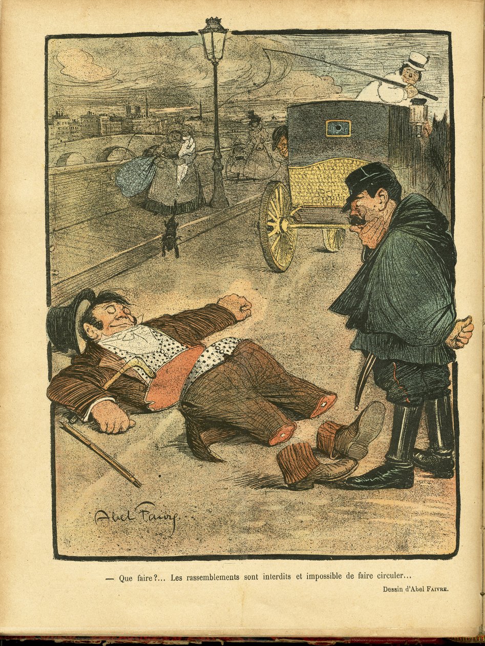 Illustration af Abel Faivre (1867-1945) i Le Rire af Jules Abel Faivre