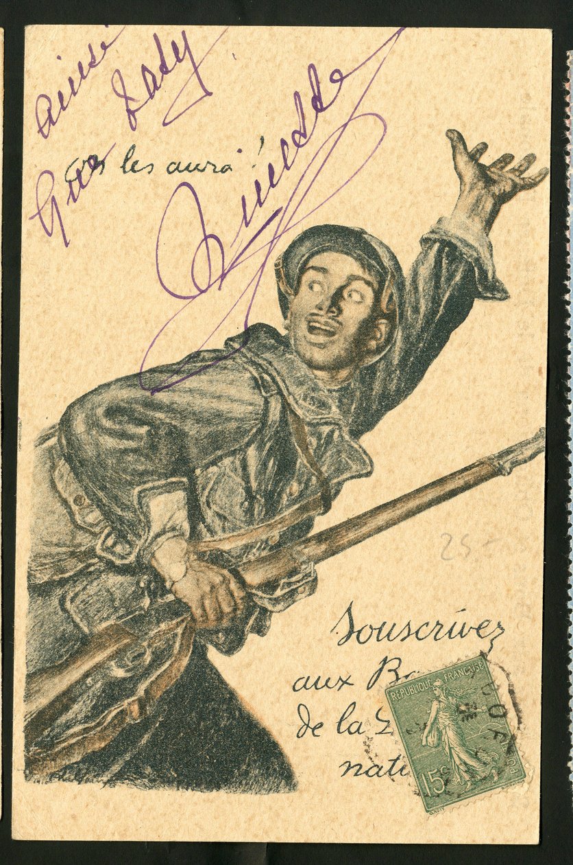 Postkort: Abonner på nationale forsvarsobligationer - 14-18-krigen, krigerister og symboler, lån, patriotiske dage - Illustration af Abel Faivre (1867-1945) af Jules Abel Faivre