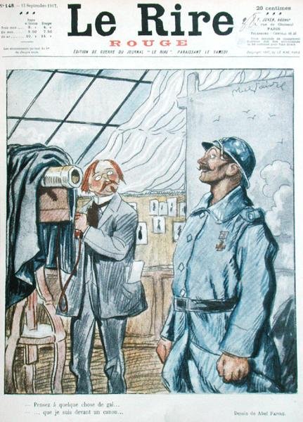 Den franske soldat med fotografen, karikatur fra forsiden af 