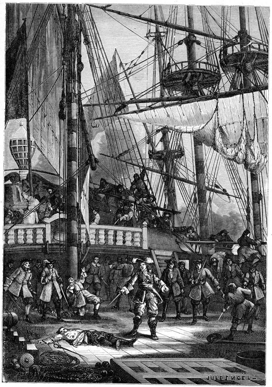 Jean Bart dræber den hollandske kaptajn på Neptun, 1898 af Jules Achille Noel