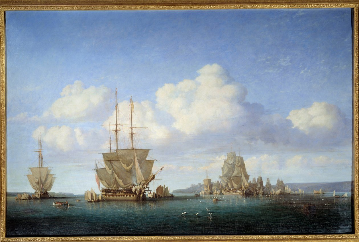 Brest-bugten i 1844 Maleri af Jules Achille Noel (1815-1881) 1844 Rouen, Museum of Fine Arts af Jules Achille Noel