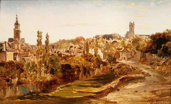 Landsby i Bretagne af Jules Achille Noel