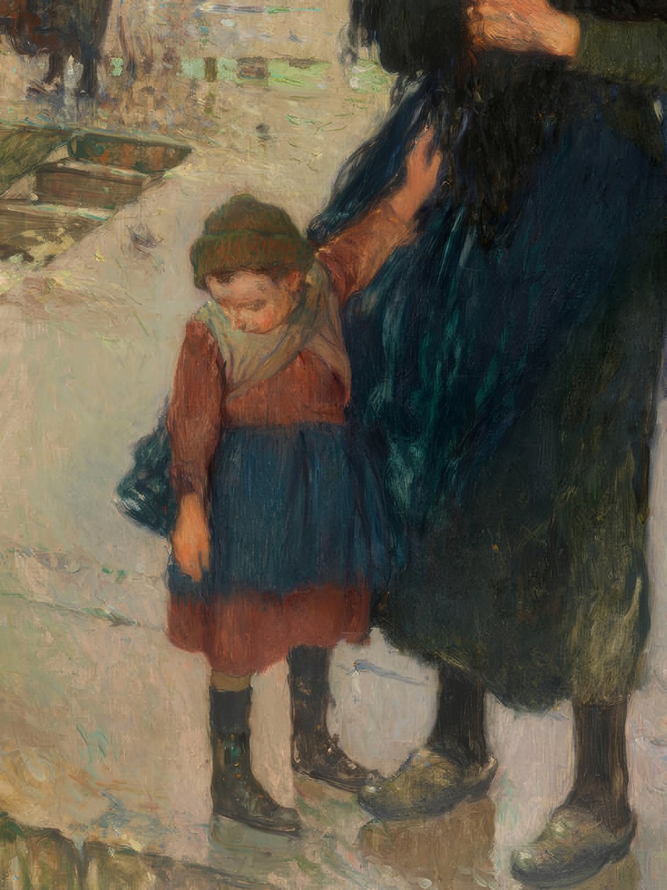 Hårdt vejr ud for kysten, sejlere fra Etaples af Jules Adler
