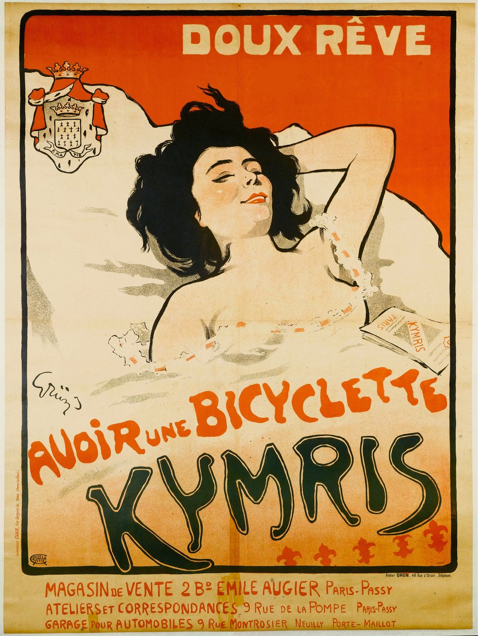 Drøm sødt. Har en Kymris-cykel, ca. 1898. af Jules Alexandre Grün