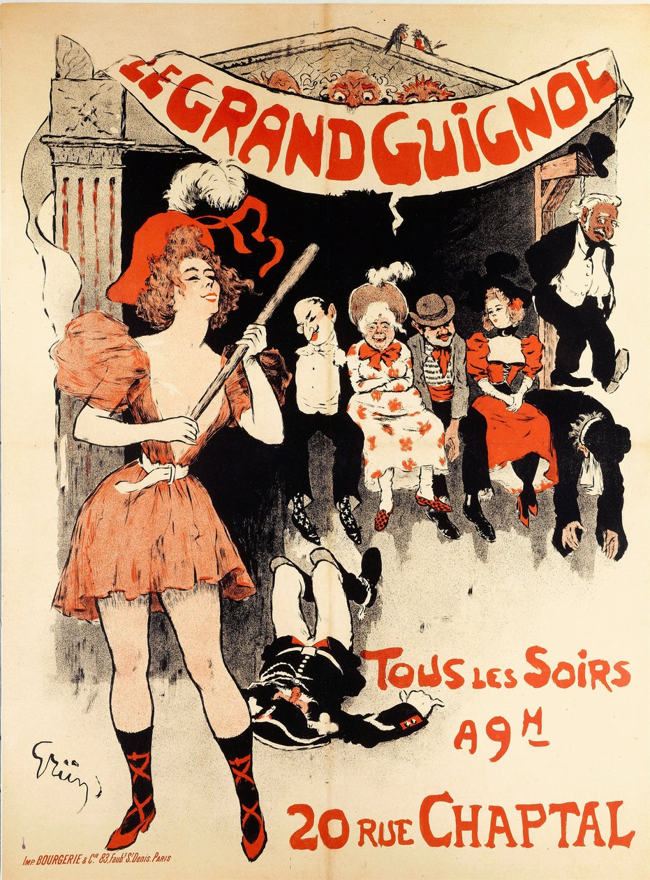 The Grand Guignol, ca. 1898. af Jules Alexandre Grün