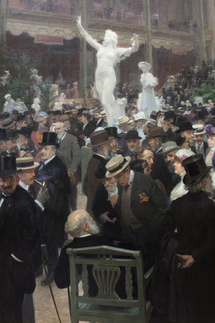 En fredag i salon des artistes francais. Maleri af Jules Alexandre Grun (1868-1939), olie på lærred, fransk kunst af Jules Alexandre Gruen or Grun