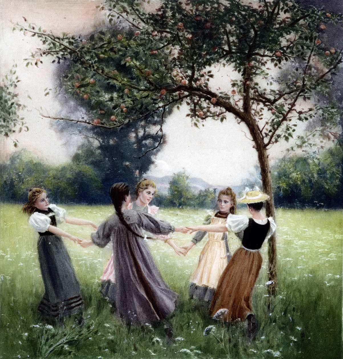Girotondo (runden). Maleri af J.-A. Meunier af Jules Alexis (after) Meunier