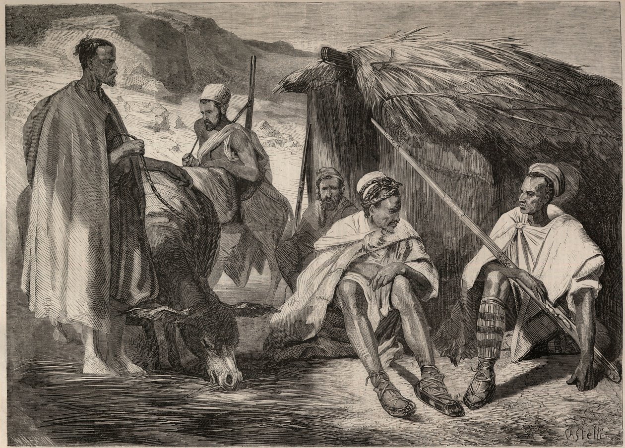 Kabylstammer i Algeriet i 1857. Stik efter tegning af Jules Rigo. Stik i “Le Monde illustrious”” fra 1857. Privat samling. af Jules Alfred Vincent (after) Rigo