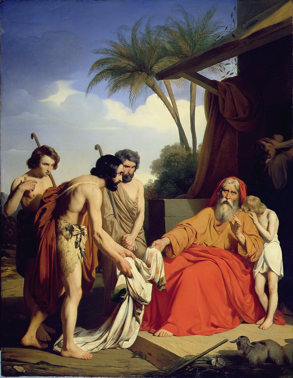 Josephs frakke bragt tilbage til Jacob, 1841 af Jules Ambroise Francois Naudin