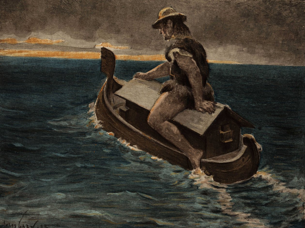 Hurtaly rider på Noes ark. Pantagruel. Illustration af Jules Garnier. I "Rabelais et l