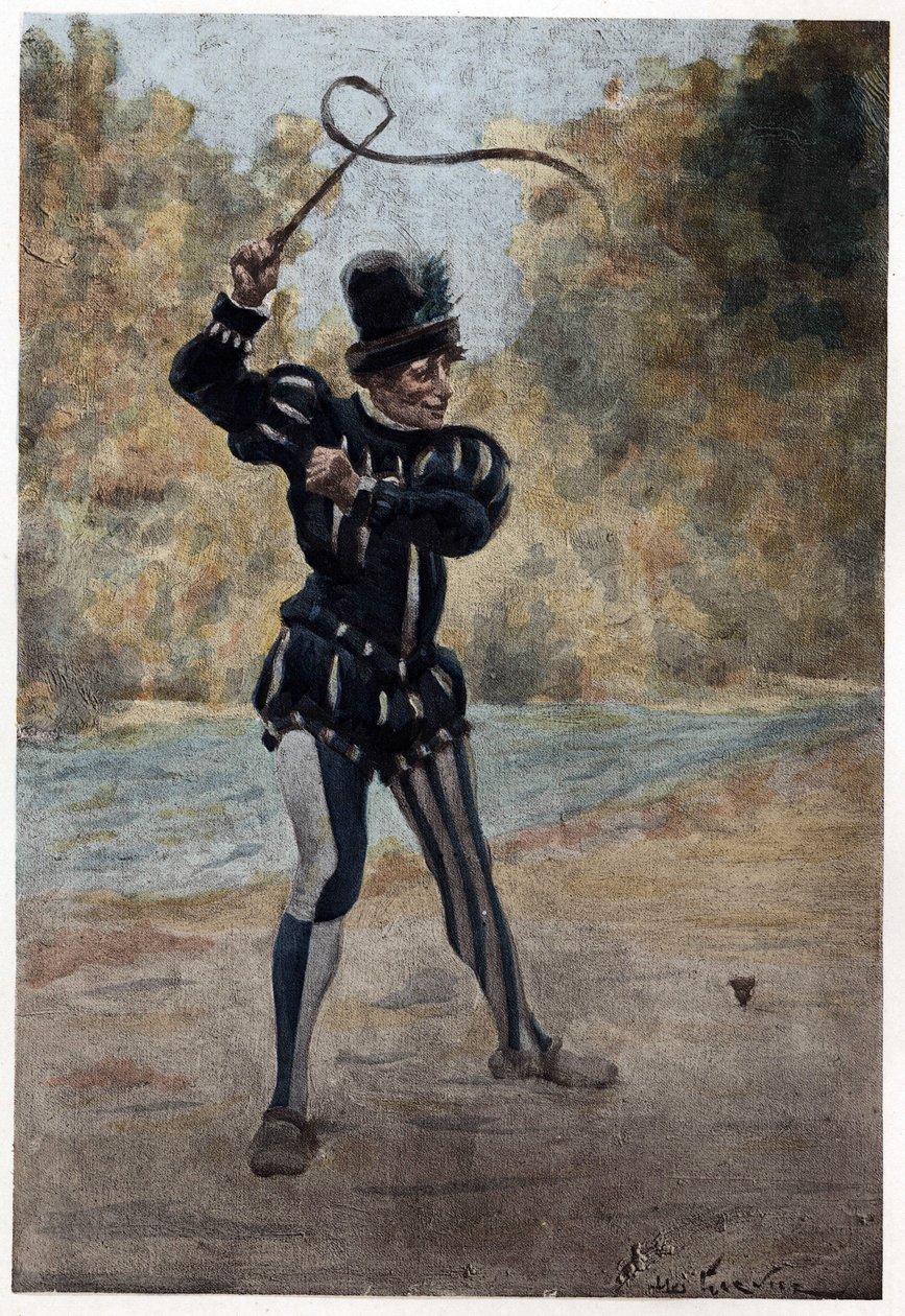 Mand spiller snork (snork). Gargantua. Illustration af Jules Garnier. I "Rabelais og Jules Garniers værker". af Jules Arsene Garnier