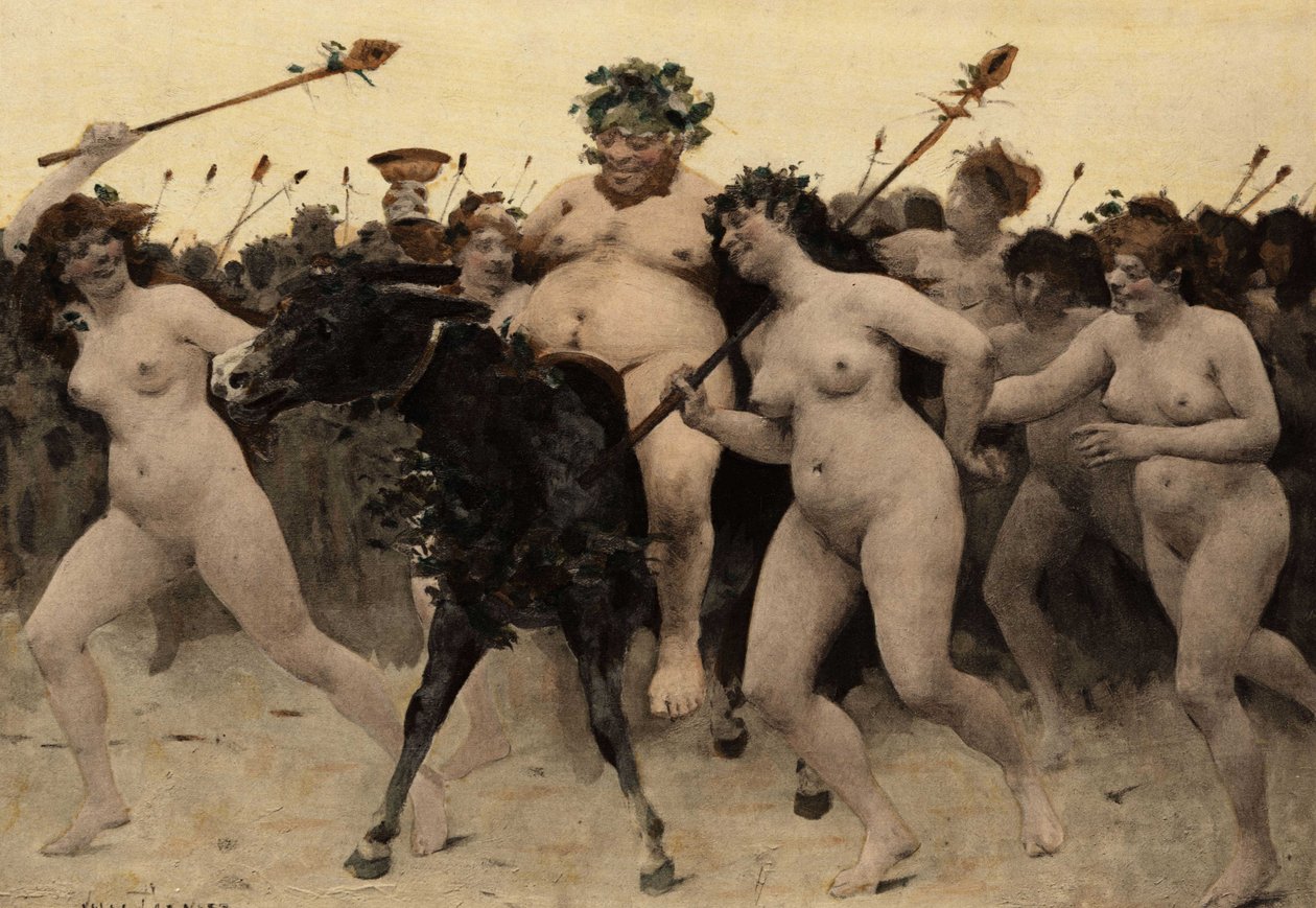 Sileneus (Silene) på et æsel i spidsen for Bacchus