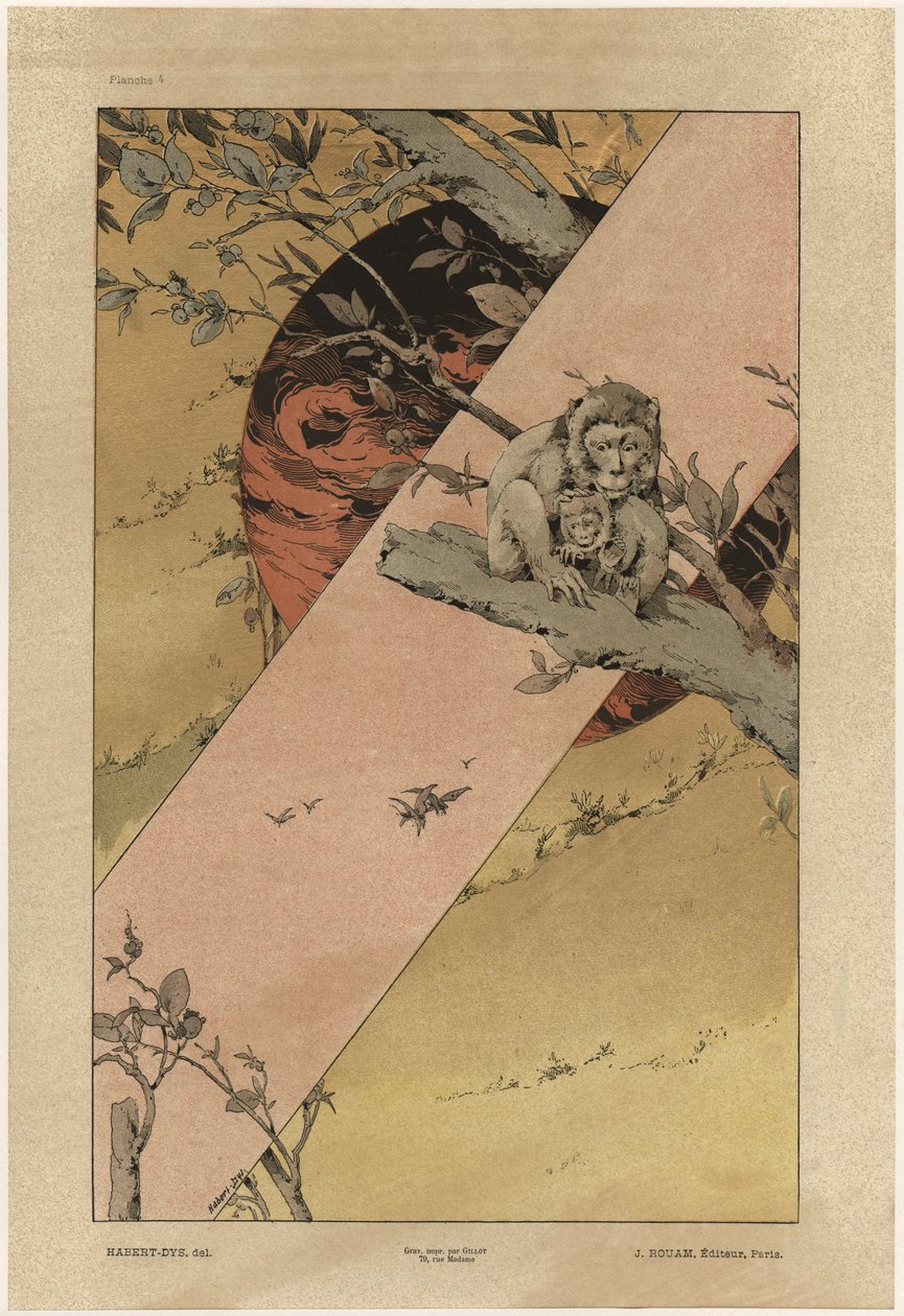 Abe, billede 4 fra "Fantaisies decoratives", graveret af Gillot, udgivet af Jules Rouam, Librairie de l