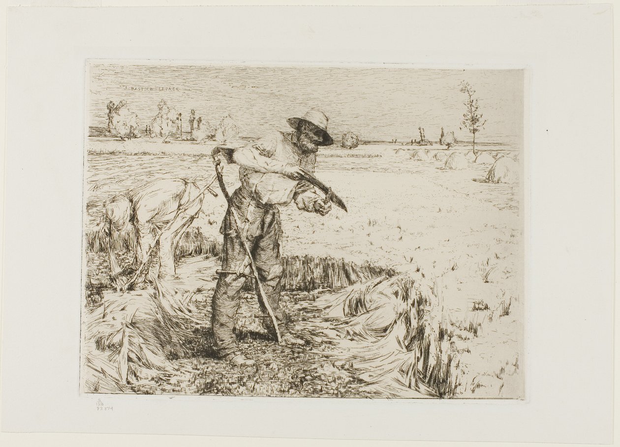 Plæneklipper honing en le af Jules Bastien Lepage