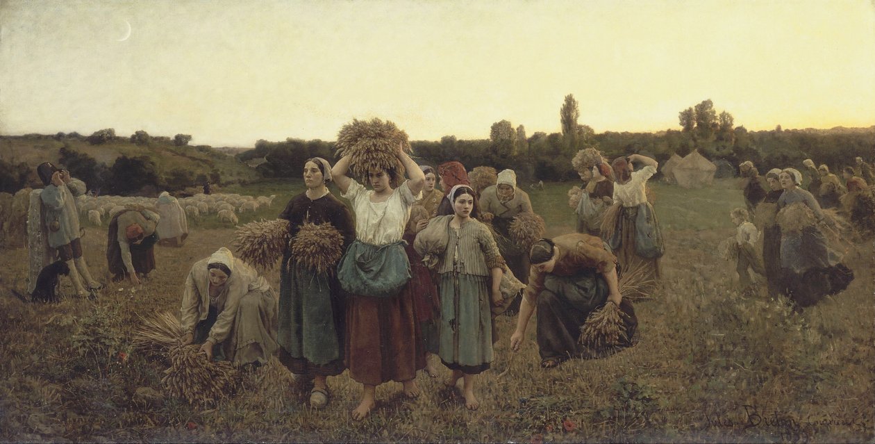 Calling in the Gleaners, 1859 af Jules Breton