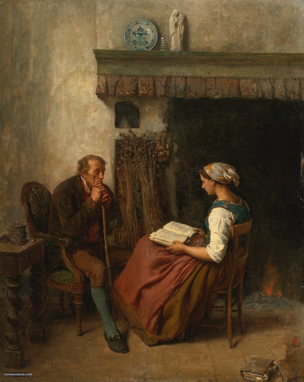 Jules Breton, 1865 - Læsning af Jules Breton