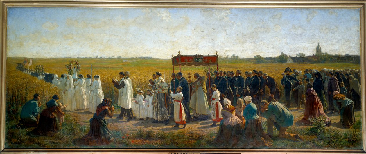Velsignelsen af ​​hvede i Artois maleri af Jules Breton (1827-1906) 1859 Søn. 1,3x3,2 m Arras, Museum of Fine Arts af Jules Breton