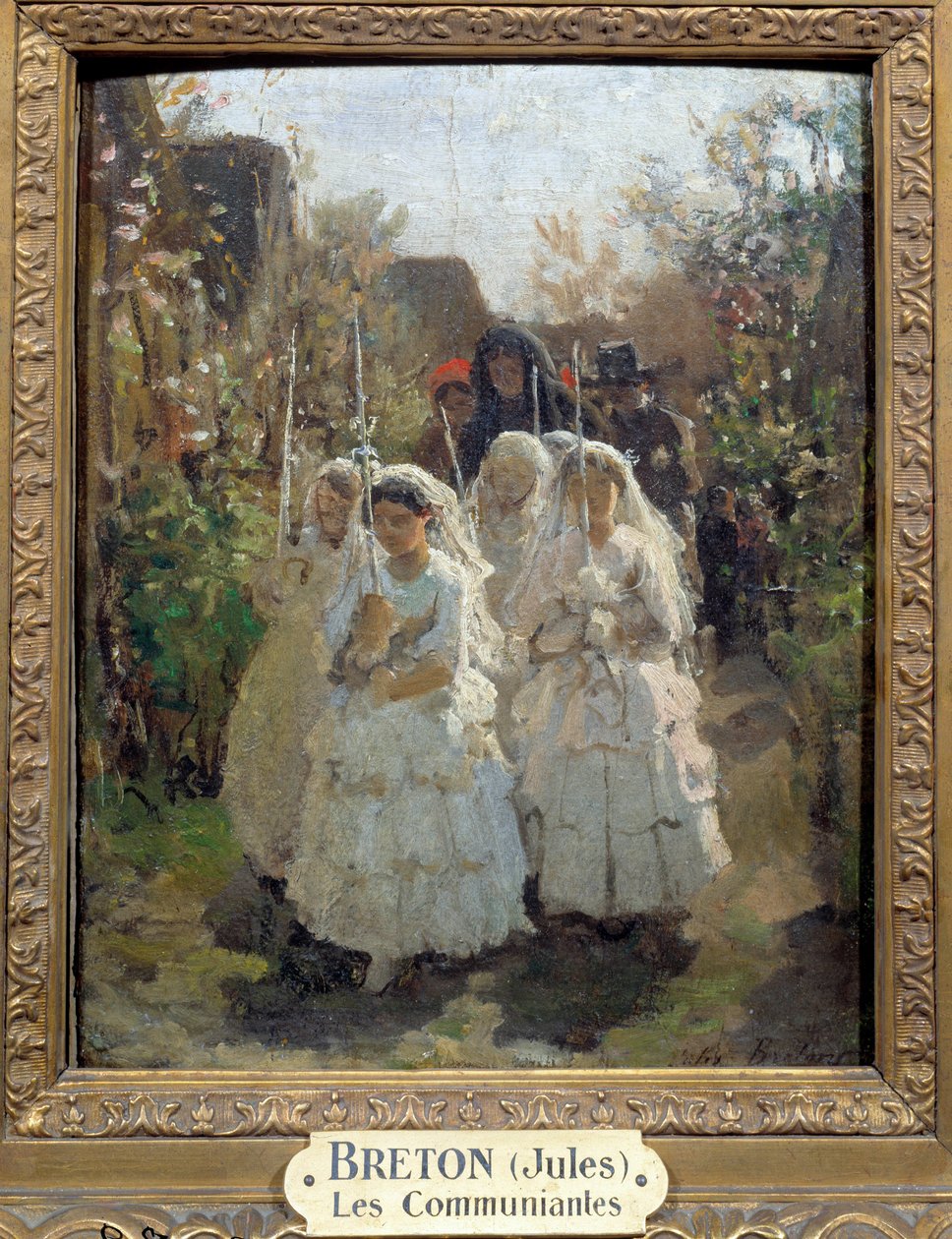 De første kommunikanter på Courrieres af Jules Breton (1827-1905) (olie på pap) af Jules Breton